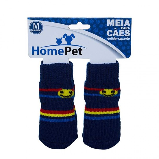 MEIA AZUL LISTRADA  P HOME PET