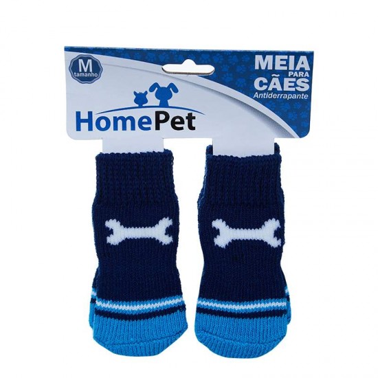 MEIA OSSO AZUL  M HOME PET