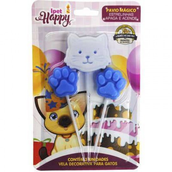 VELA IPET HAPPY CAT AZUL