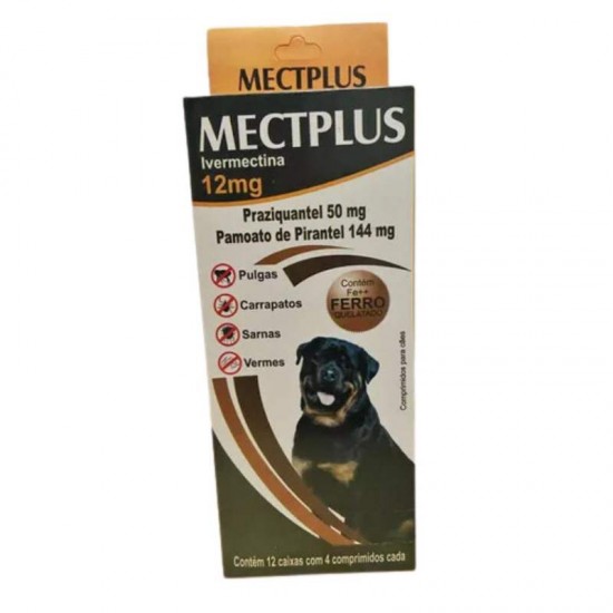 MECTPLUS 12MG 12 CAIXAS 4CP(IVERMECTINA)