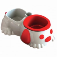 5965 - COMEDOURO DUPLO PATA FORTE N1 - VERMELHO