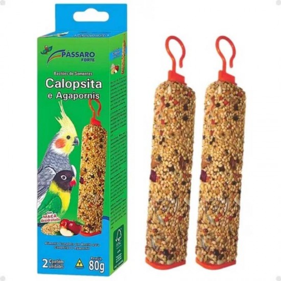 BASTAO DE SEMENTES CALOPSITA E AGAPORNIS