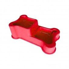 9409 - COMEDOURO OSSO DUPLO 450ML VERMELHO