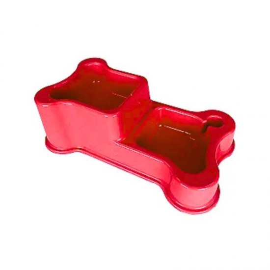 COMEDOURO OSSO DUPLO 450ML VERMELHO