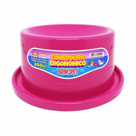 COMEDOURO ERGONOMICO 280 ML ROSA