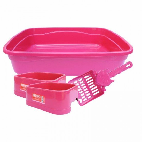 KIT BANHEIRO GATO 4 PECAS ROSA-BRINQPET