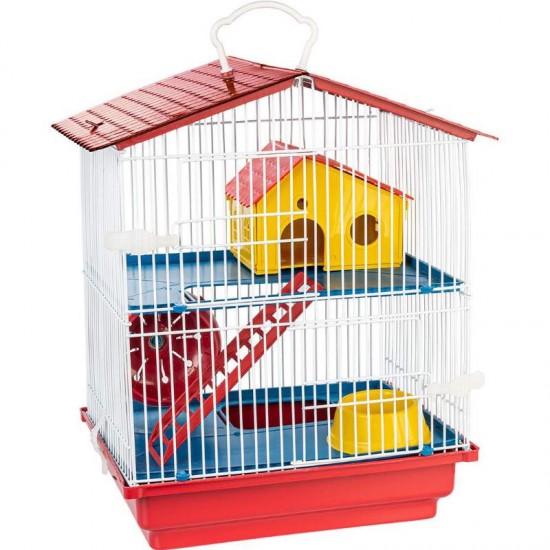 GAIOLA HAMSTER TETO PLAST 2 ANDAR. VERM