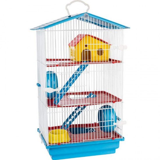 GAIOLA HAMSTER TETO PLAST 3 ANDAR. AZUL