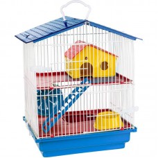 8174 - GAIOLA HAMSTER TETO PLAST 2 ANDAR. AZUL