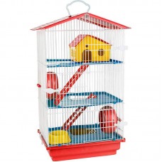 8175 - GAIOLA HAMSTER TETO PLAST 3 ANDAR. VERM