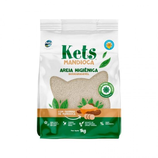 AREIA HIGIENICA KETS MANDIOCA 10 X 1KG