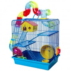 8669 - GAIOLA HAMSTER TUBO SUPER LUXO AZUL