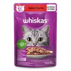 9187 - SACHE ADULTO CARNE 85G (WHISKAS)