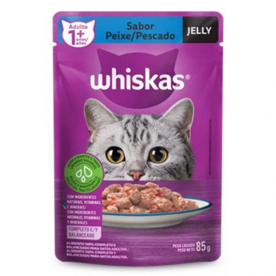 SACHE ADULTO JELLY PEIXE 85G (WHISKAS)