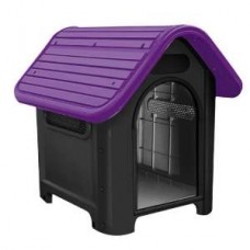 4411 - CASA DOG HOME BLACK N.3 TELHADO LILAS (M