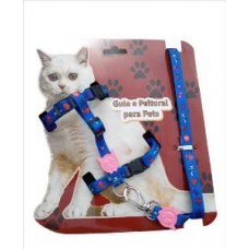 4123 - GUIA PEITORAL GATO LUXO MACHO M (PET REP