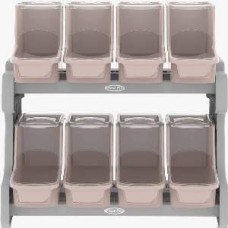 5886 - MOVEL PDV BALCAO 8X3,8 LITROS NUDE/CINZA