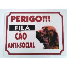 2563 - PLACA PERIGO FILA TIGRADO 25X33