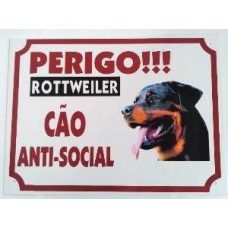 2566 - PLACA PERIGO ROTTWEILER 25X33