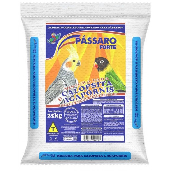 MISTURA CALOPSITA E AGAPORNIS 25 KG (PAS