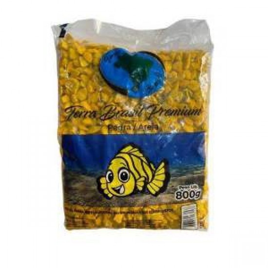 PEDRA PARA AQUARIO AMARELO FLUOR 800G