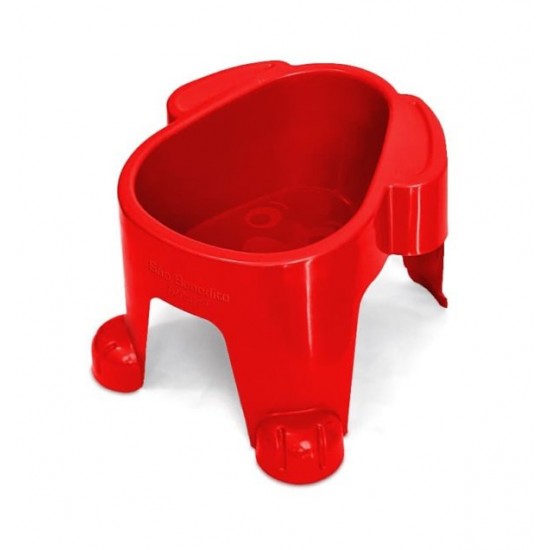 COMEDOURO ALTO CAES 12CM 300ML VERMELHO